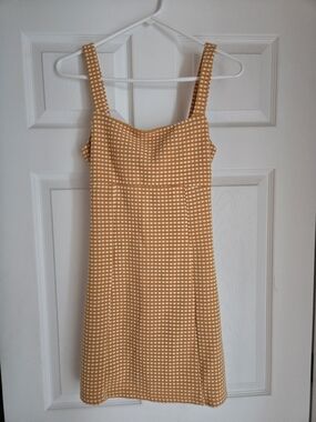Free People Yellow Gingham Mini Dress